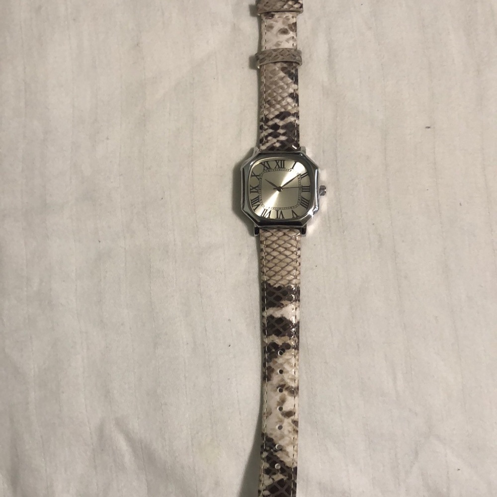 Leather snake strap silpada watch nwot